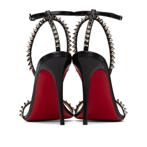 Christian Louboutin - Black So Me 100 Heeled Sandals - Size 7.5 - Picture 1 of 4